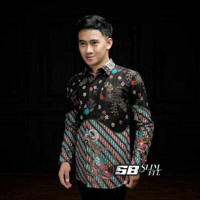 Kemeja Batik Pria Lengan Panjang Size M L Xl Xxl Bswart Batik Hrb026 Kenango Panjang Padi