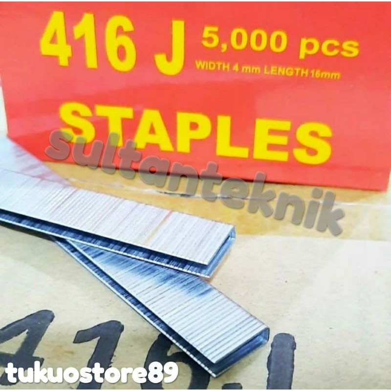 

refill staple gun 416J isi staples 416 mesin nailer 18ga seri 4xx