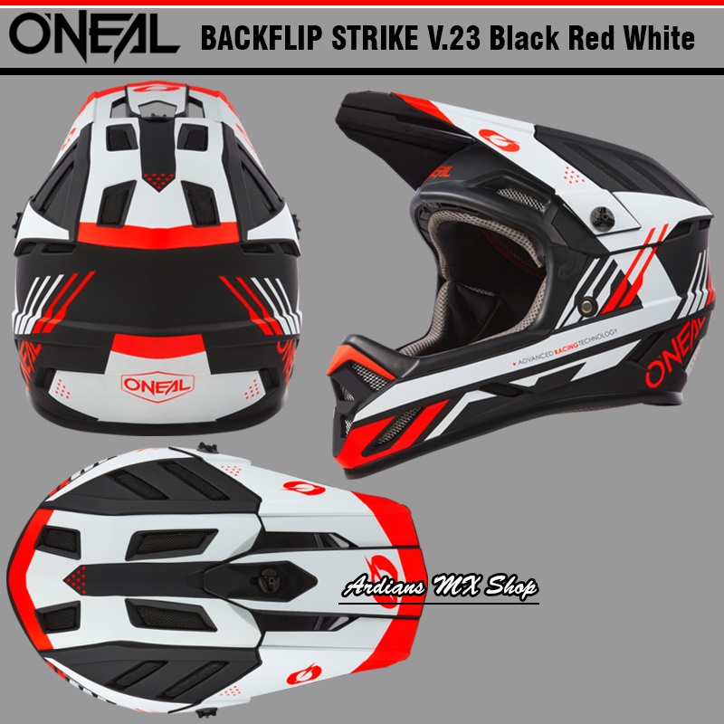 ONEAL - BACKFLIP STRIKE HELMET -BLACK RED WHITE - HELM SEPEDA MTB DOWNHILL