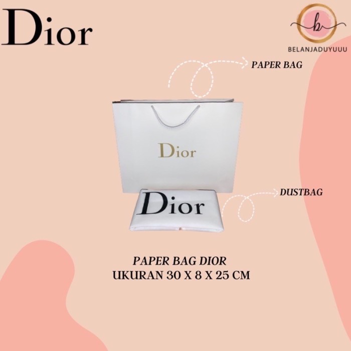 

[DISKON] Paperbag Dior / Papebag Branded / Paperbag Kado - Paper m+dustbag GRATIS ONGKIR