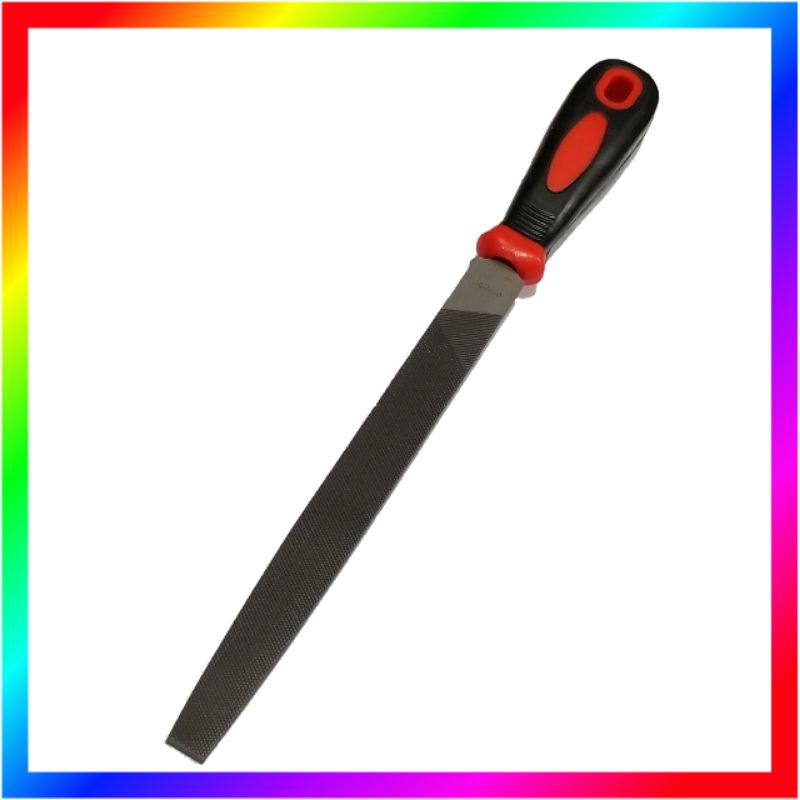 Orange Kikir Besi Lurus Plat 8&quot; (200 mm) + Gagang Karet