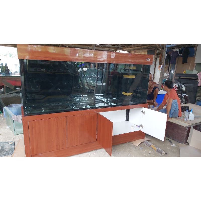 aquarium kabinet full rangkaa holo tebal  200x50x70 full kaca12mili