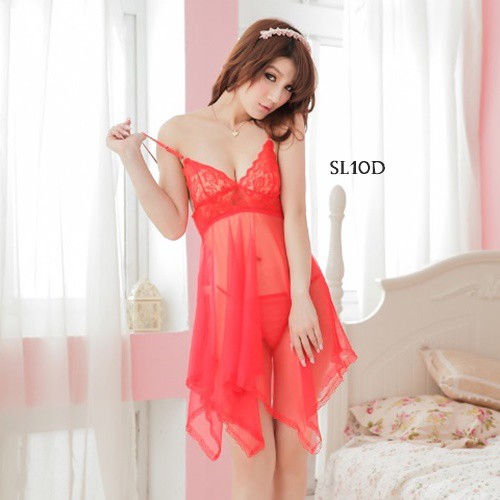 [READY STOCK] GAUN MALAM BAJU TIDUR SEXY LINGERIE SEKSI MERAH SL10D