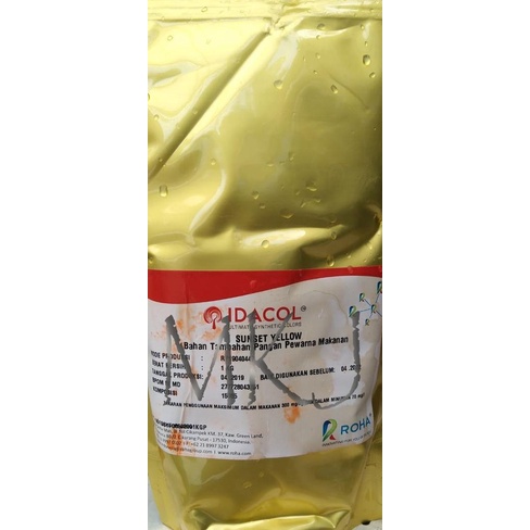 

BAHAN TAMBAHAN PANGAN CAMPURAN - PEWARNA - SUNSET YELLOW/ORANGE - 1kg ---NEW---