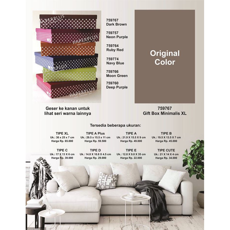 

Kotak kado/Kotak Hadiah/Gift Box Minimalis XL_Polkadot Spectra Dark Brown