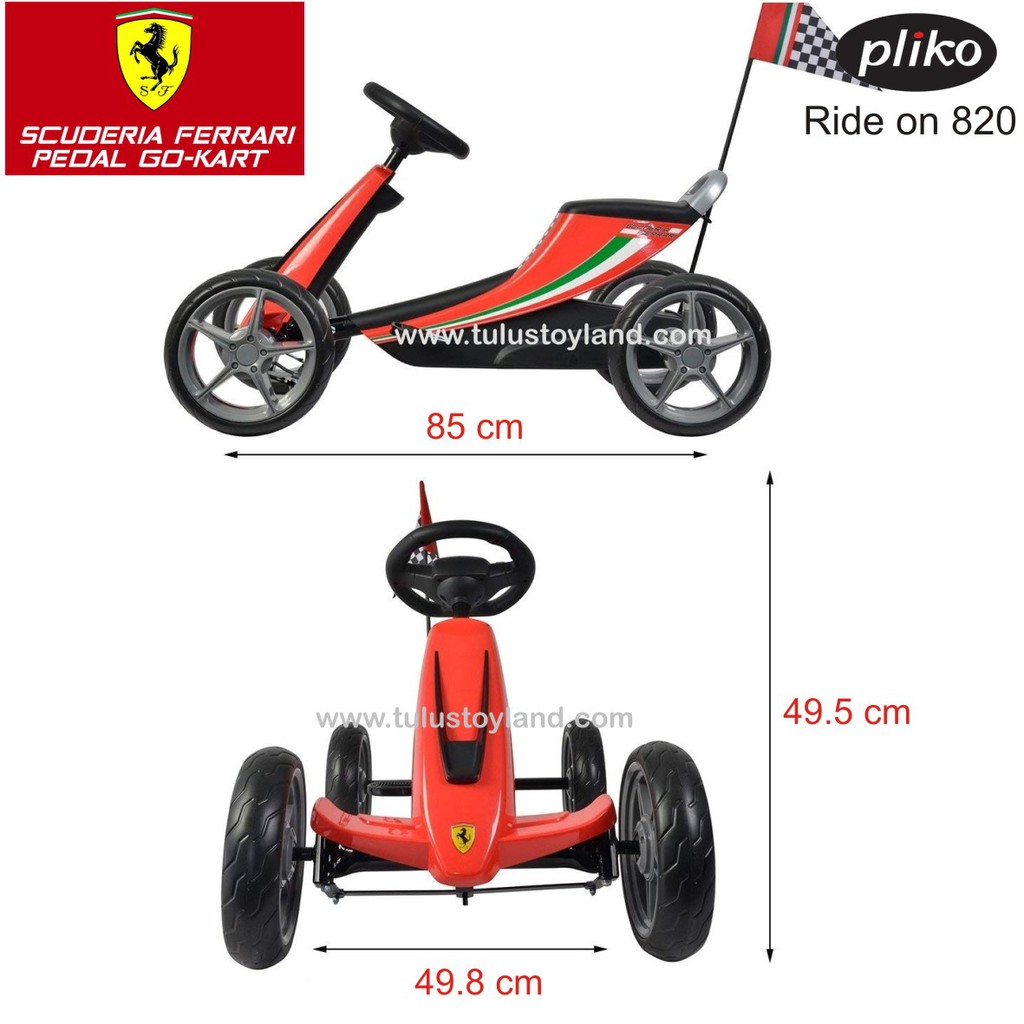 Pliko Ride On 820 Scuderia Ferrari Pedal Go Kart Trike Goes Sepeda Gokart Anak