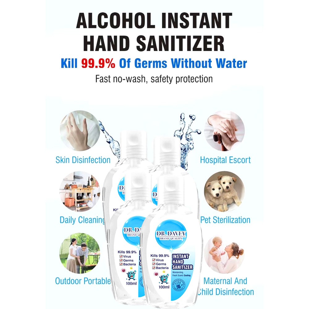 Instant Hand Sanitizer Antiseptic Gel Moisturizing Fresh Scent 100ml