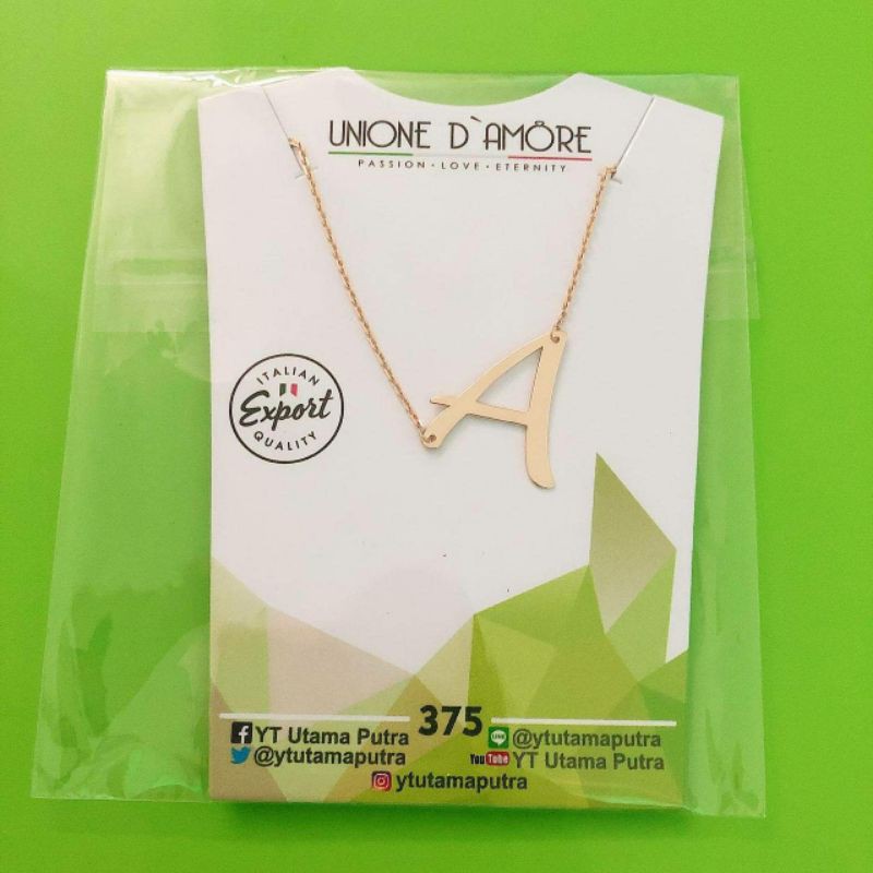 Kalung huruf A YT kadar 375