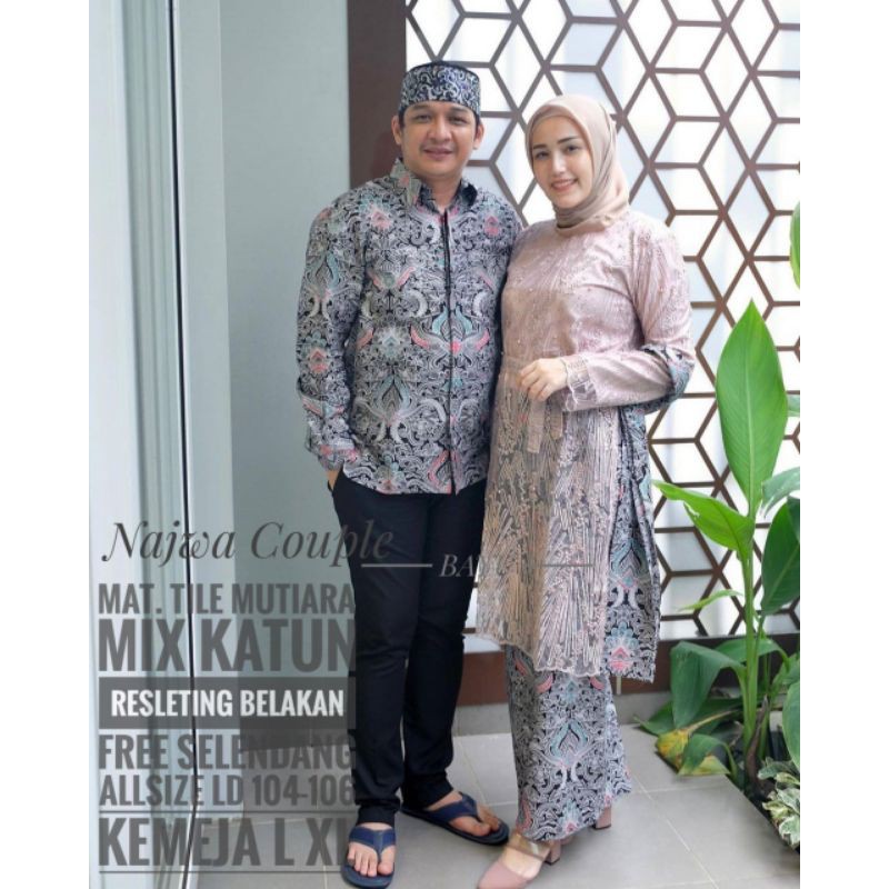 BAJU COUPLE BROKAT SELENDANG MODERN COUPLE MODERN BATIK PLIKET