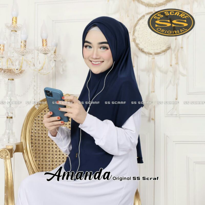 Jilbab Khimar Instan Simpel Amanda Medina Size L Ori SS Scraft-5