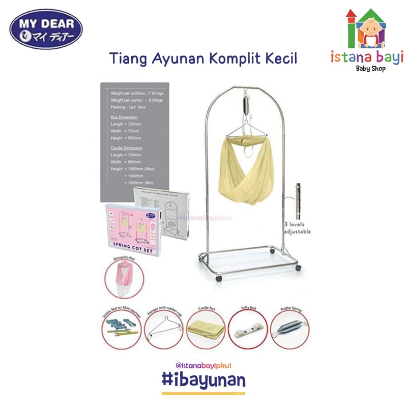 My Dear Tiang Ayunan Komplit - Ayunan Bayi Chrome Stainless