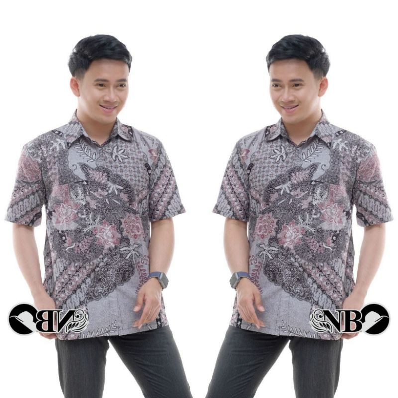 Batik Pria Lengan Pendek Premium Batik HRB026 Motif Keratonan Asli Pekalongan