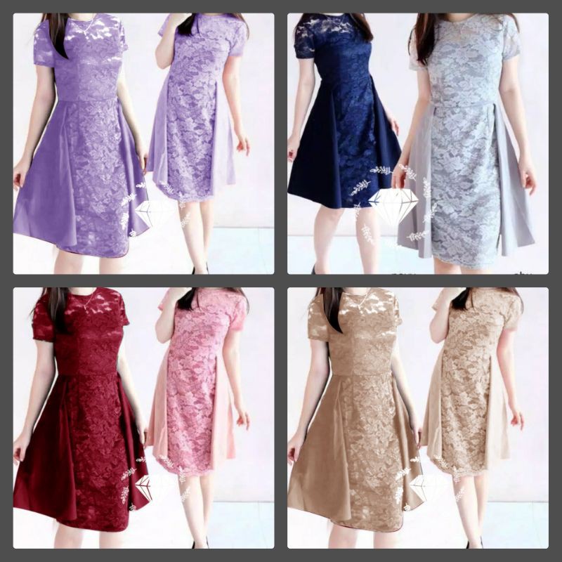 2 UKURAN L DAN XL DRESS ANASTASIA BRUKAT CORNELI FASHION ADA VIDEO REAL PICT MR