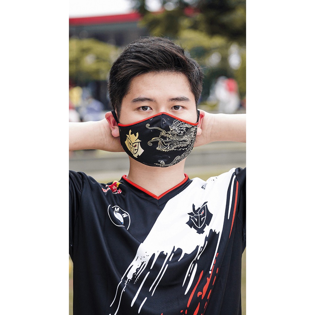 Masker Gaming Fullprint Ultimate G2 Esports Black Gold