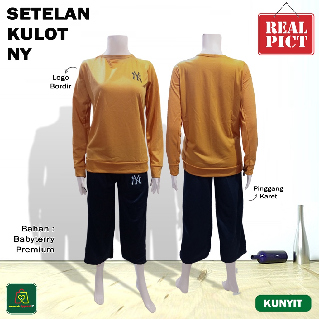 Baju Setelan Wanita KULOT NY Pakaian Perempuan Trendi Kekinian Size XL / 28453