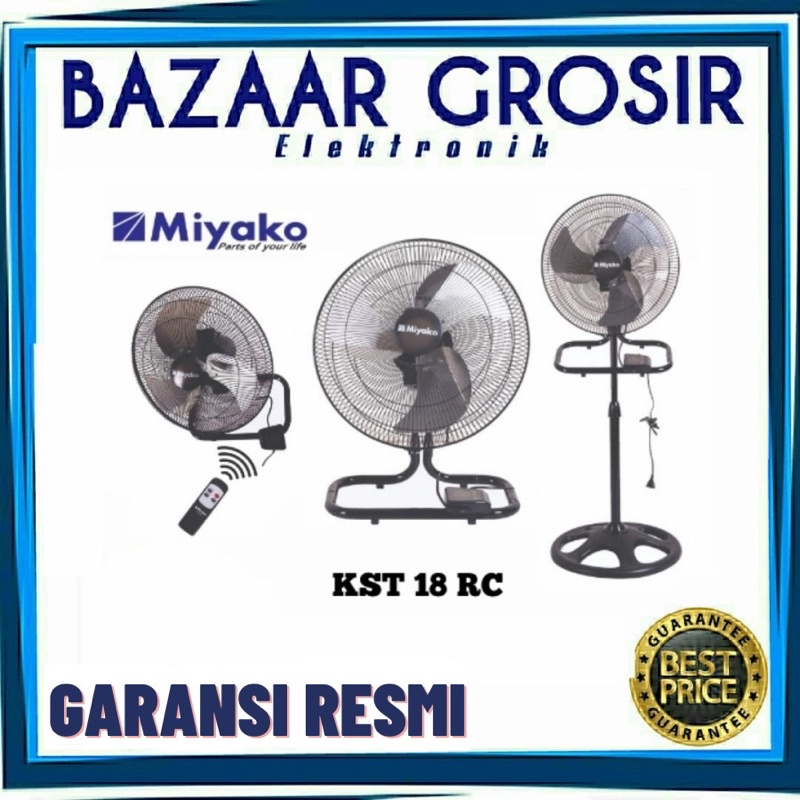 Miyako KST18RC Kipas Angin Remot 3 in 1 KST 18 RC Stand Fan Remote KST-18RC 16 Inch