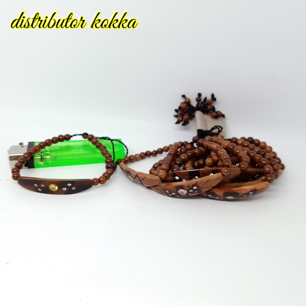 ( SUPER MURAH ) Harga grosir 10 pcs gelang Kokka kaukah plat mata coklat