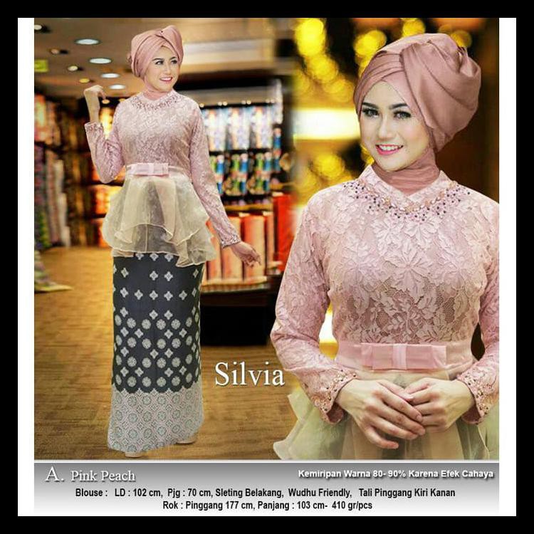 Baju Busana Muslim Wanita Gamis Syari Pesta Kebaya Silvia Max Terbaru
