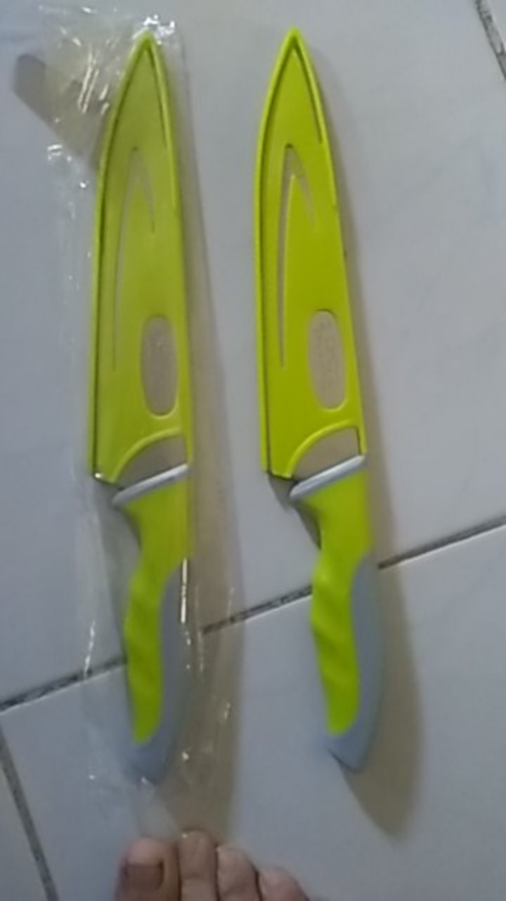 Pisau Dapur Stainless Hijau / Pisau Stainless Cap Dua Ikan Mas / Double Golden Fish Knife