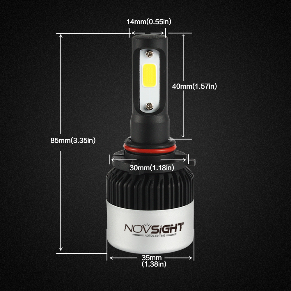 NOVSIGHT A500-S2 LED Headlight Bulbs /H4/H7 LED Super Bright Fog Light 9000LM 72W 3 Years Warranty