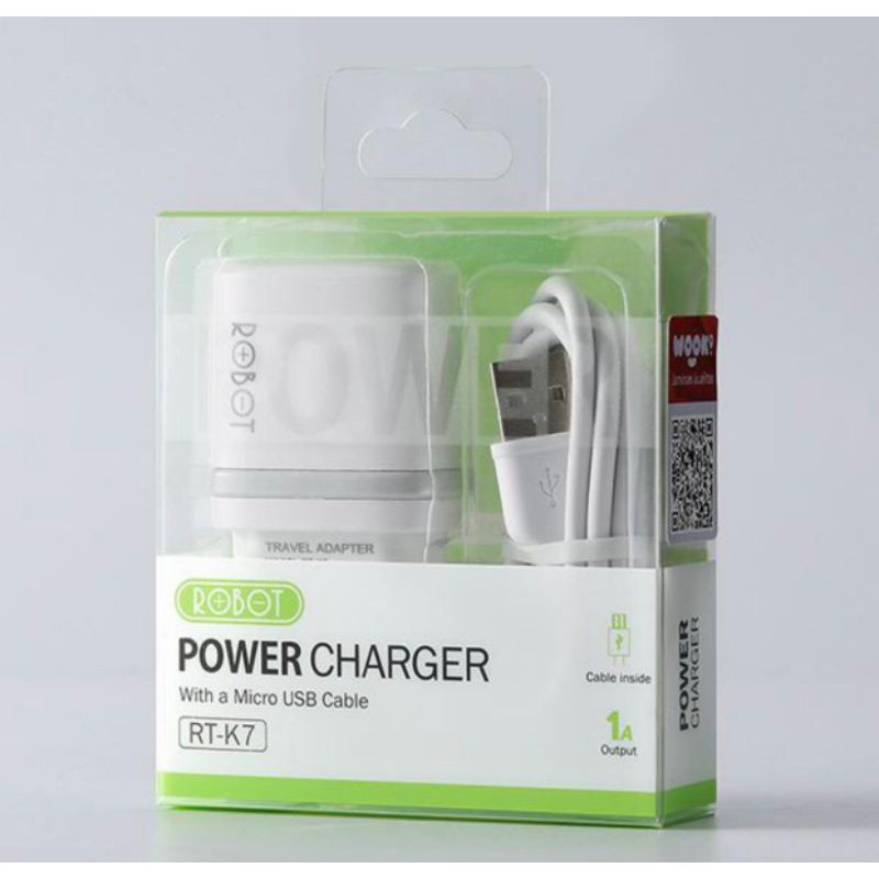 CHARGER ROBOT RT-K7 MICRO USB 5V 1A QUICK CHARGER ORIGINAL ROBOT 100%