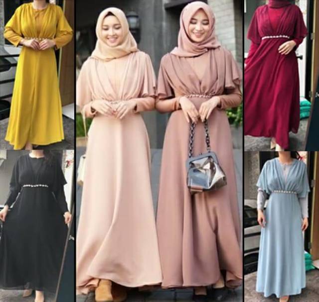 621#Terbaru gamis fashion muslim// gamis wanita/ baju muslim/gamis termurah