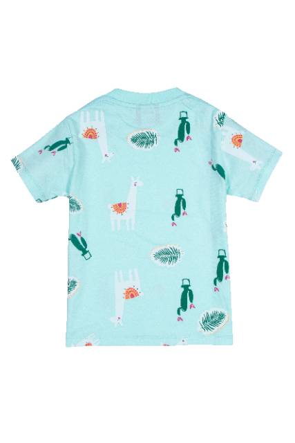 Masimada Kids Llama Mint Kaos Anak Laki-Laki Tangan Pendek Hijau