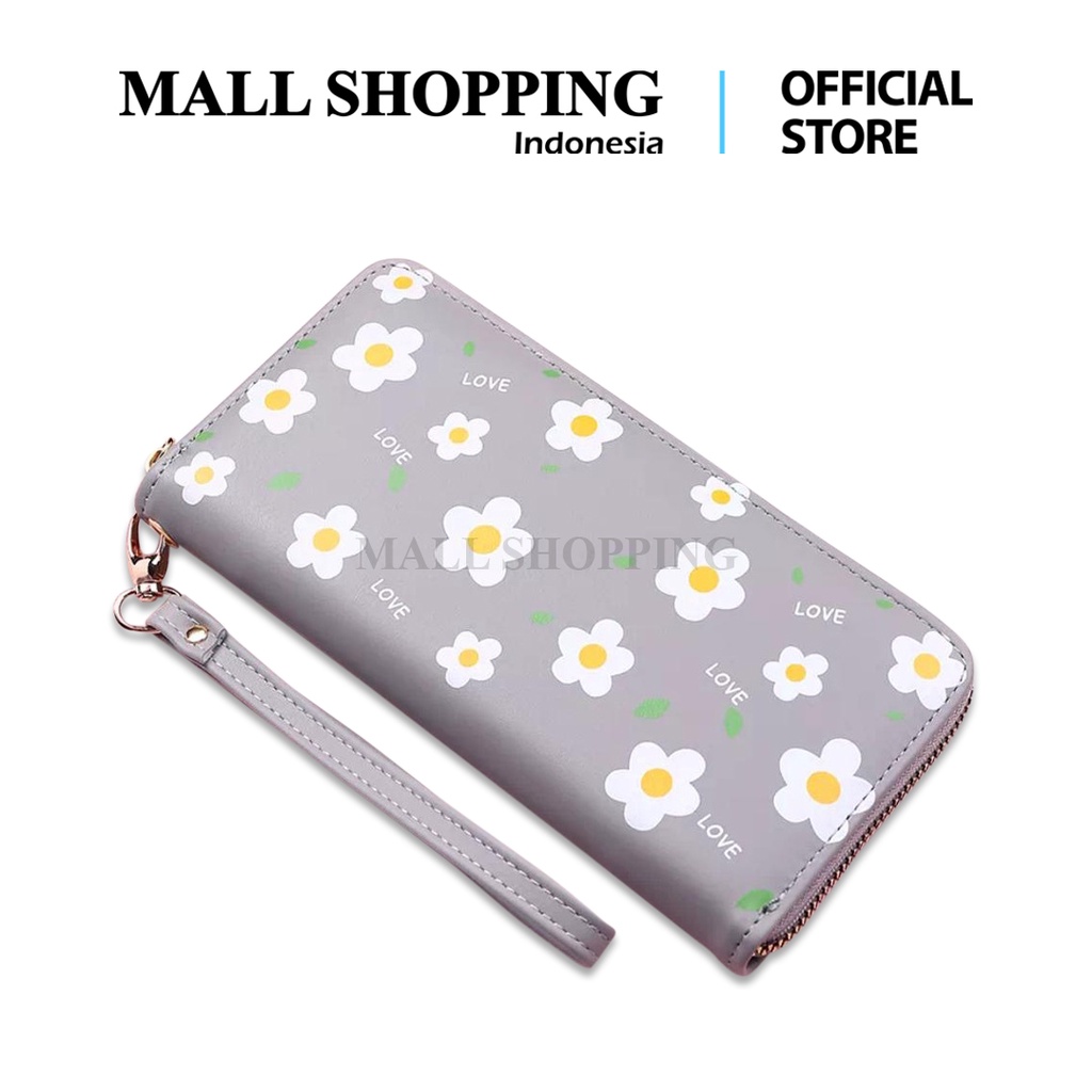 (COD) Dompet Panjang Wanita Motif Bunga Daisy Style Dompet Wanita Kualitas Import MALL SHOPPING