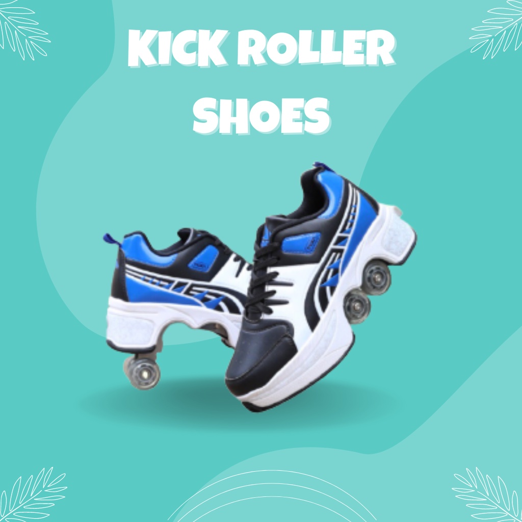 (2) Roller skate shoes / Kick roller shoes / Rollershoes / Sepatu roda tiktok / roler skates / shoe Sepatu roda 4 orang dewasa