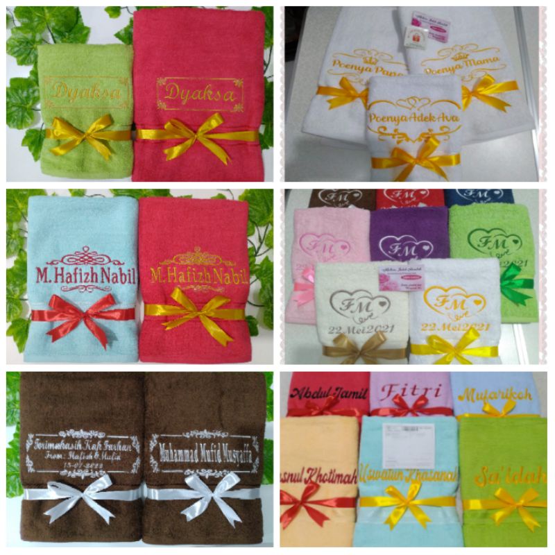HANDUK BORDIR  Bordiran Nama Handuk Bordir Custom