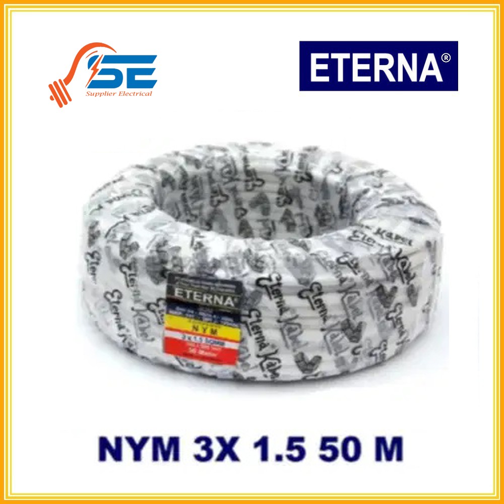 KABEL NYM 3X1.5MM @50M ETERNA - KABEL ETERNA 3X1,5MM 50 METER ORIGINAL