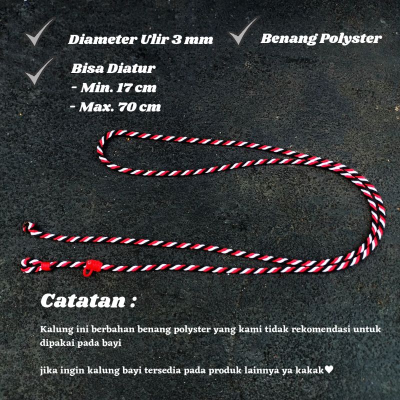 Kalung Sliding Knot Seri Dewasa / Kalung Tridatu Asli Bali / Kalung Pria Keren / Kalung Hitam / Kalung Merah Tali / Kalung Pria Tali / Kalung Merah Wanita / Kalung Khas Bali / Kalung Sangadatu Bali / Kalung Wanita Murah / Kalung Wanita Korea / Craftdewata