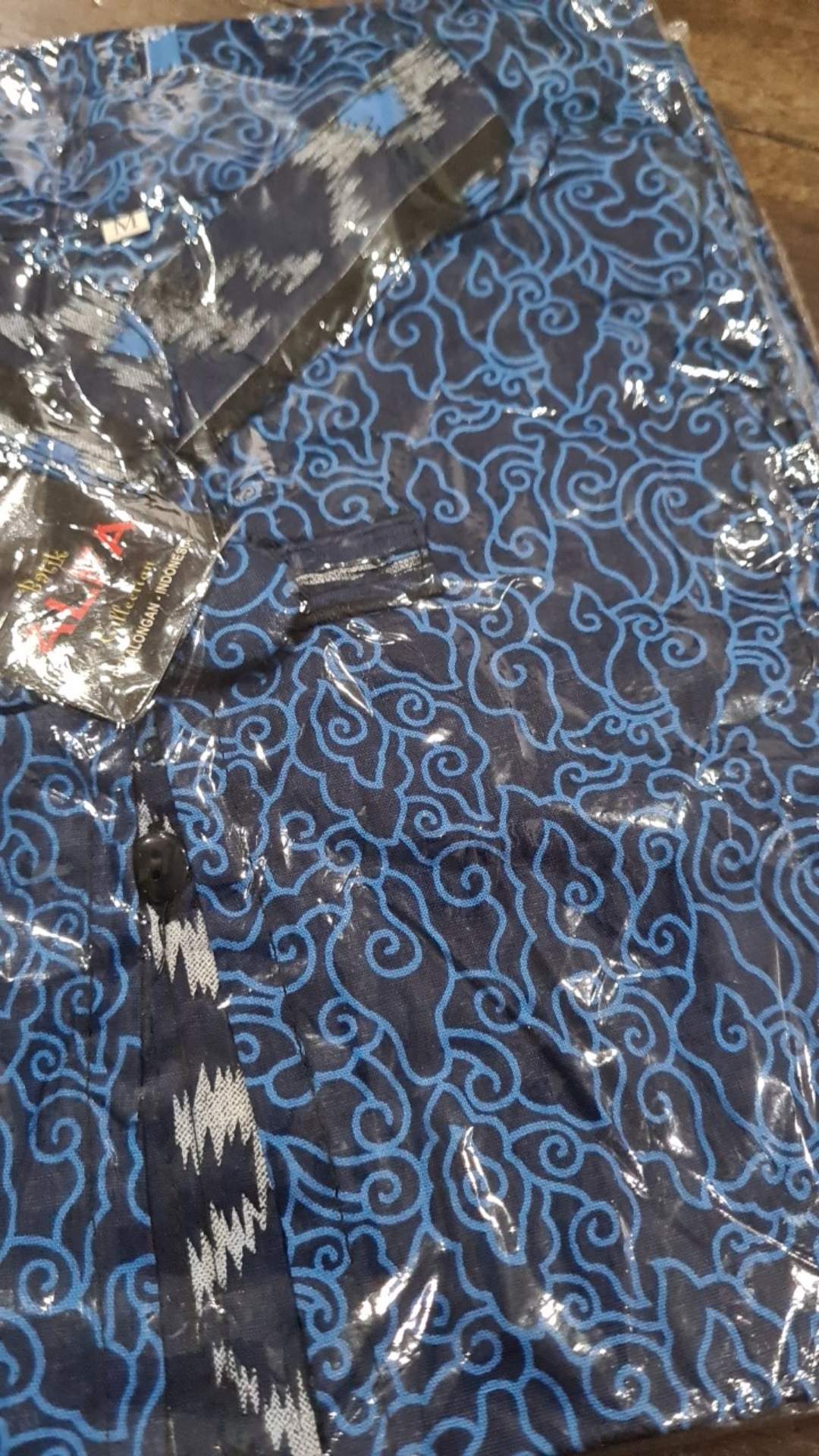 Couple Batik Seragam Kantor Motif Seno Biru 2197