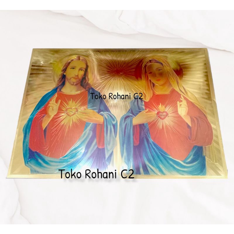 Poster Maria Yesus Hologram Jumbo  - Poster Hologram - Poster Maria - Poster Yesus