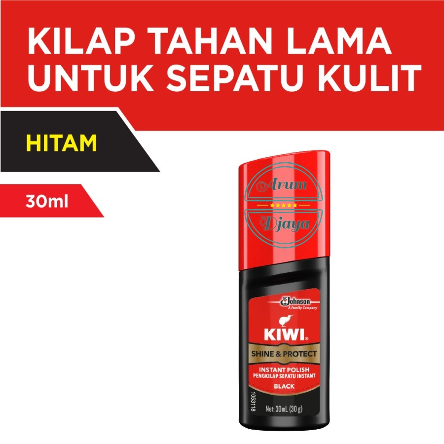 Kiwi Shine &amp; Protect Instant Polish Black Kiwi Semir Sepatu Cair Hitam 30mL