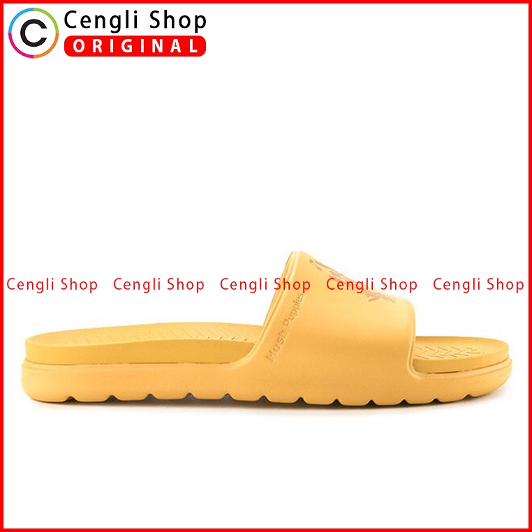 SANDAL SLIDE HUSH PUPPIES PRIA ORIGINAL CASUAL BRANDED KUNING HM16