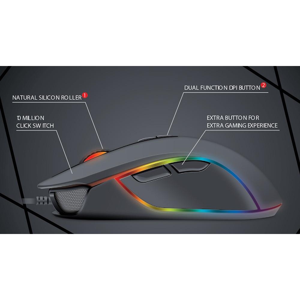 Mouse wired Game Gaming Hight Quality Fantech X9 Thor Standard MACRO RGB 4800 Dpi FPS PUBG Murah