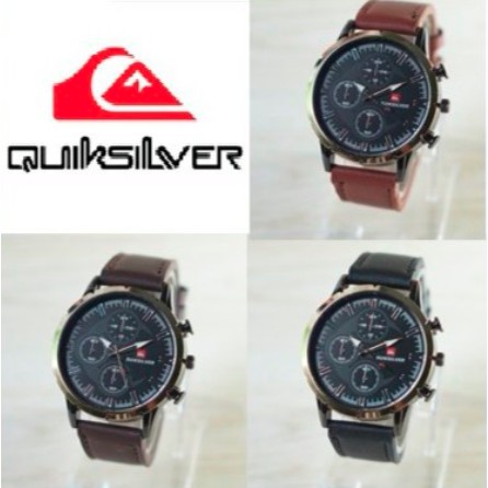 BAJ JAM TANGAN MURAH PRIA QS QUICKSILVER LEATHER CHRONO VARASI QS006 ring rose