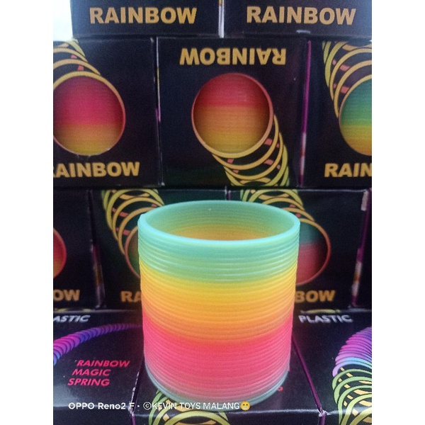 Mainan Anak Magic Spring Slinky Pir Pelangi / Per Pegas Spiral Rainbow Magic Spring Medium