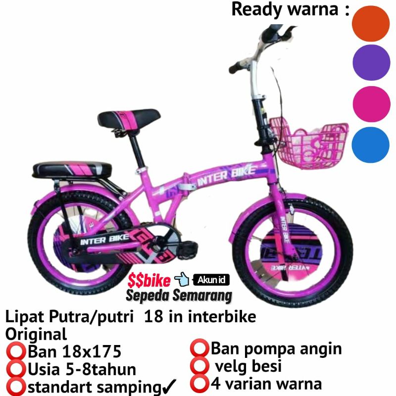 Jual Sepeda Lipat Anak 16 Dan 18 Inch Interbike | Shopee Indonesia