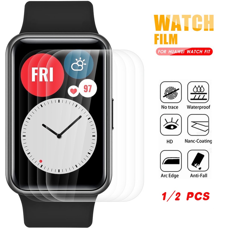 1 / 2pcs Film Hydrogel Pelindung Layar Smartwatch Anti Air / Sidik Jari Untuk Huawei