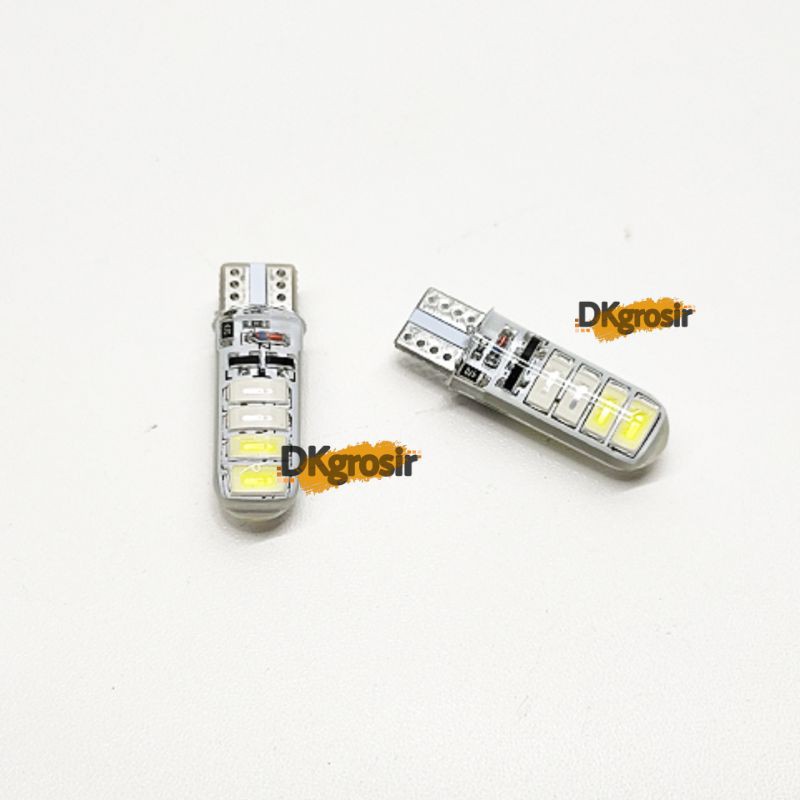 2Buah Lampu LED T10 Jelly 2 Warna Senja Sein Sen Mode Kedip-kedip-3