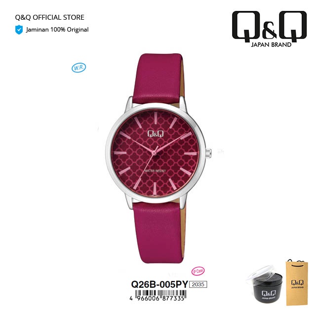 Q&Q QnQ QQ Original Jam Tangan Wanita Casual Analog Kulit - Q26 Q26B Tahan Air 3 BAR-2