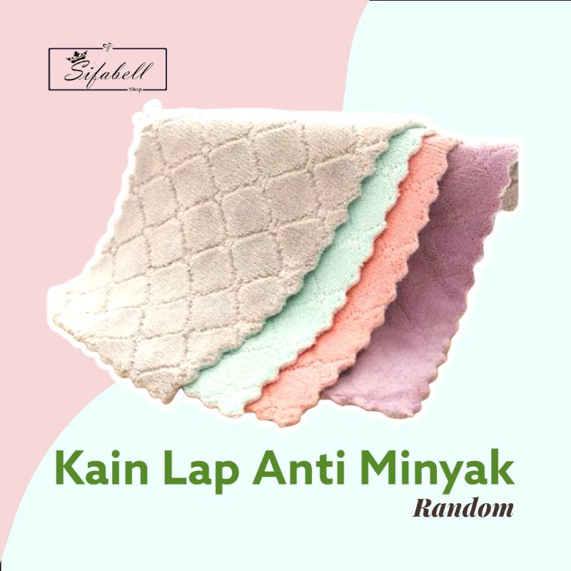 Kain Lap Dapur Meja Piring Anti Minyak Microfiber Kitchen Towel Cleaning Cloth