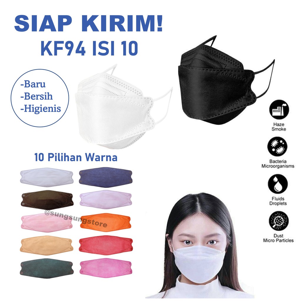 Warna Lengkap Masker Duckbill 50pcs Kf94 10pcs Kn95 10pcs Disposable Mask High Grade Quality