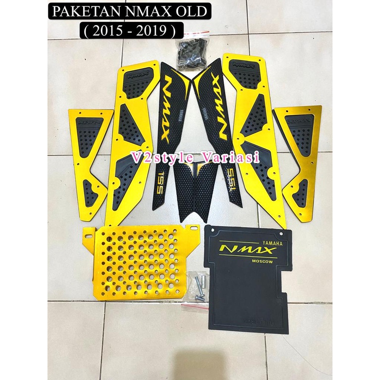 PAKET YAMAHA NMAX LAMA BORDERS KARET + PLAT ALUMINIUM FULL CNC TANKPAD KARPET SAMPING TANGKI BENSIN NMAX OLD COVER RADIATOR TUTUP RADIATOR OLD NMAX 2015 2016 2017 2018 2019 MUDFLAP KARBON NMAX 155 PENAHAN LUMPUR PELINDUNG MESIN DINAMO KOLONG BORDES BORDER