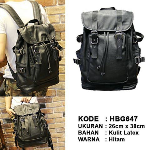 Tas pria cowok kulit selempang punggung ransel