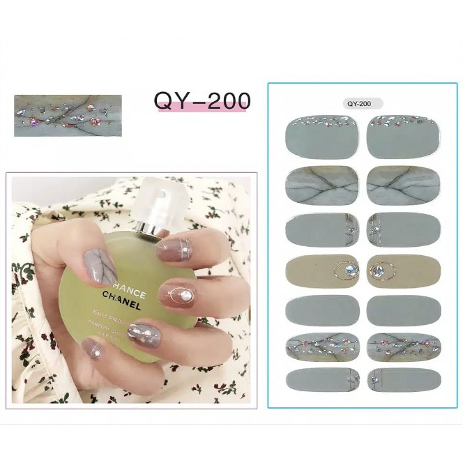 14Pcs/Stiker Kuku Murah / Nail Art Sticker / Nail Art Stiker / Nail Art &amp; Sticker QY Series