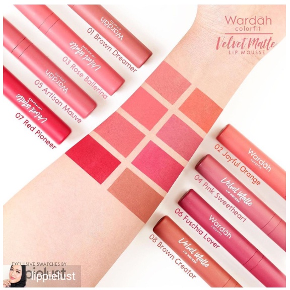 ⭐BAGUS⭐ WARDAH COLORFIT VELVET MATTE LIP MOUSSE | Lip Cream / Lipcream 01 - 14