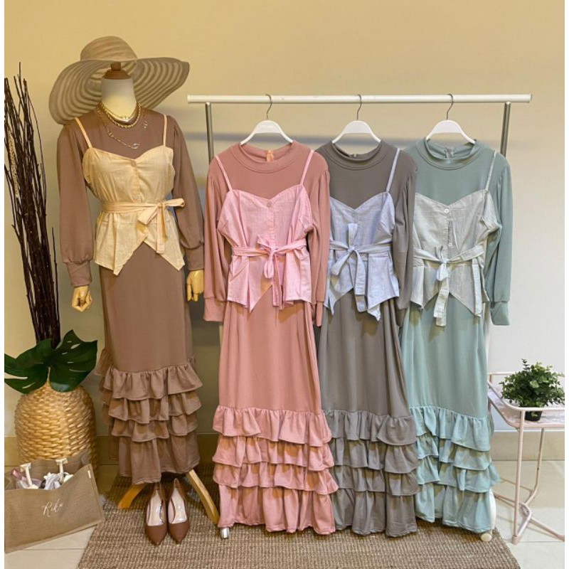 READY STOCK CARENINA DRESS REAL PICT PREMIUM